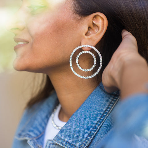 "Double Trouble" Earrings - Diamanté